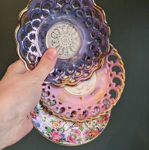 Set of three vintage saucers